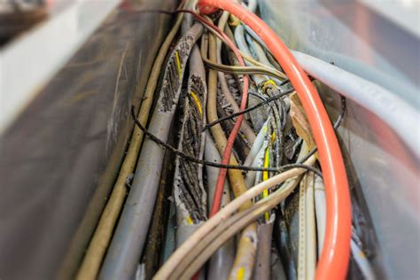 big wire in electrical box freyed|overloaded electrical wiring.